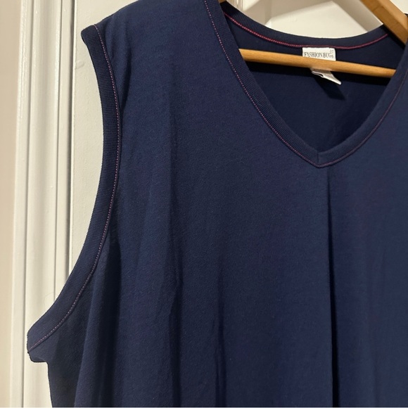 Vintage Fashion Bug Navy Blue Patriotic Sleeveless Dress Womens Plus Size 26/28W - Picture 4 of 16